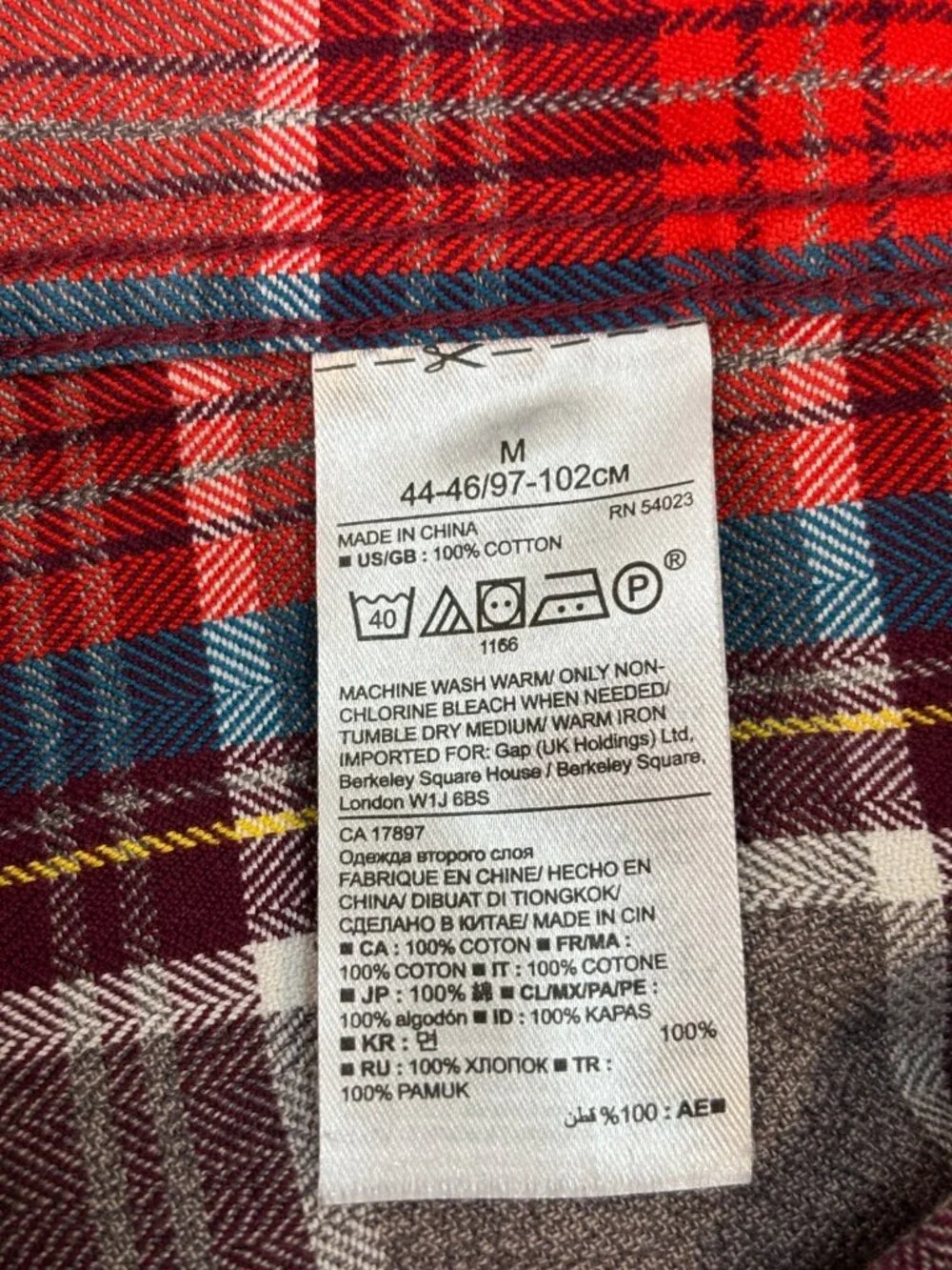 Banana Republic Flannel‎ Shirt Medium Red Plaid Camden Fit Luxe Cotton Men's